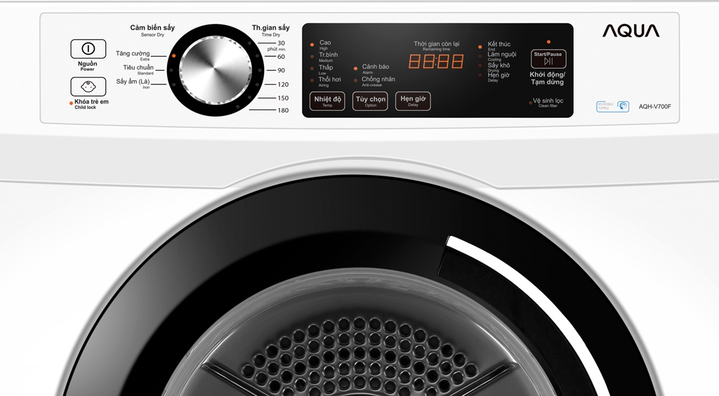 Máy sấy thông hơi Aqua 7 Kg AQH-V700FW