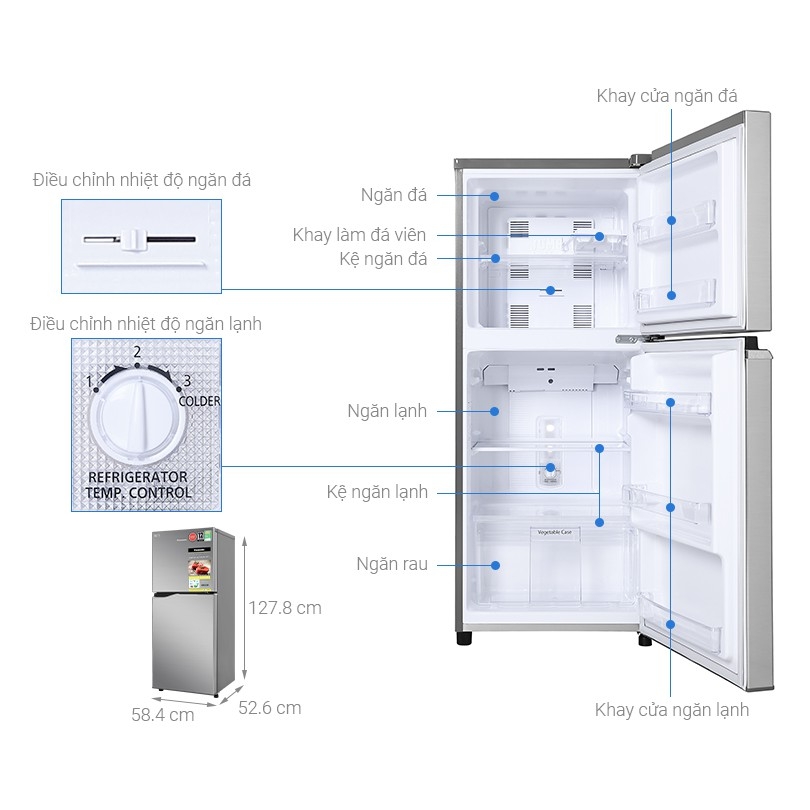 Tủ lạnh Panasonic Inverter 170 LÍT NR-BA190PPVN