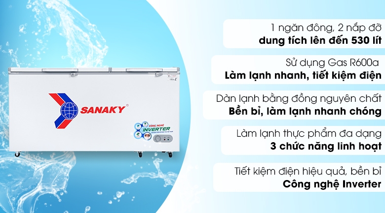 Tủ Đông Sanaky Inverter VH-6699HY3 660/530 Lít