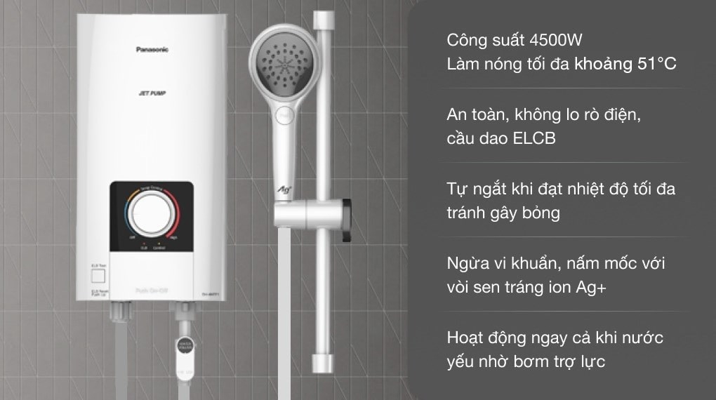 Máy nước nóng trực tiếp Panasonic 4500W DH-4NTP1VM