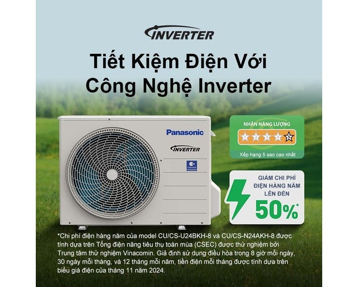 Máy lạnh Panasonic Inverter 2 HP CU/CS-U18BKH-8 (Mới cao cấp 2025)
