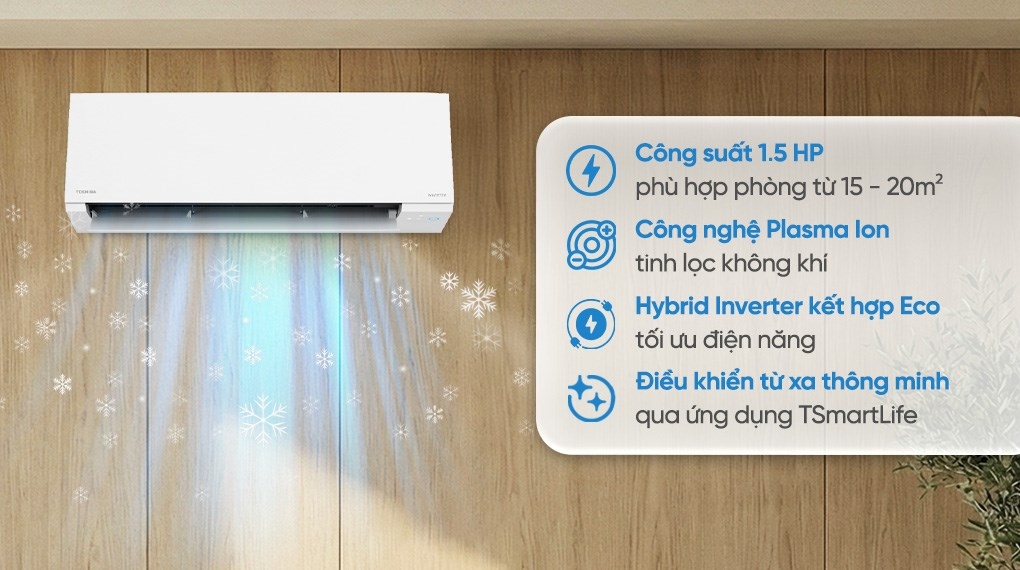 Máy lạnh Toshiba Inverter 1.5 HP RAS-H13F2KCVSG-V Mẫu mới