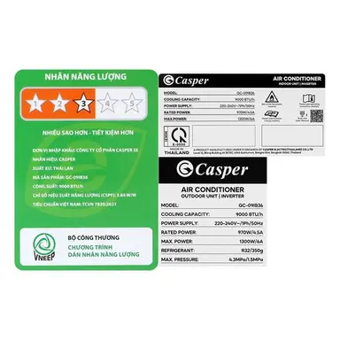 Máy lạnh Casper Inverter 1 HP GC-09IB36