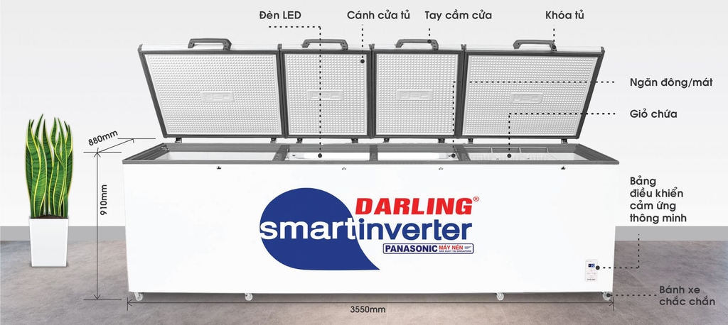 Tủ Đông Darling Inverter 2100 Lít DMF-1779ASI
