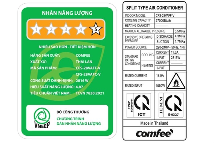 Máy Lạnh Comfee Inverter 3.0 Hp CFS-28VAF
