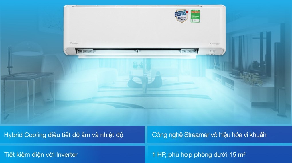 Máy lạnh Daikin Inverter 1.0 HP FTKZ25VVMV (Thái lan)