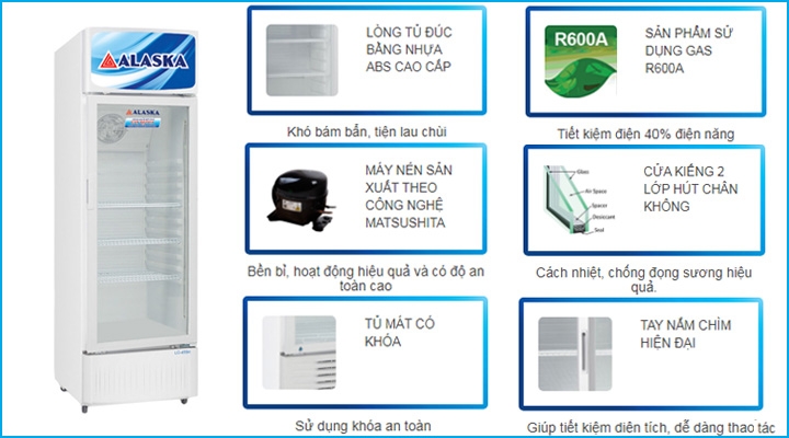 TỦ MÁT ALASKA 260 LÍT LC-455H - giá rẻ- chính hãng  - tại kho