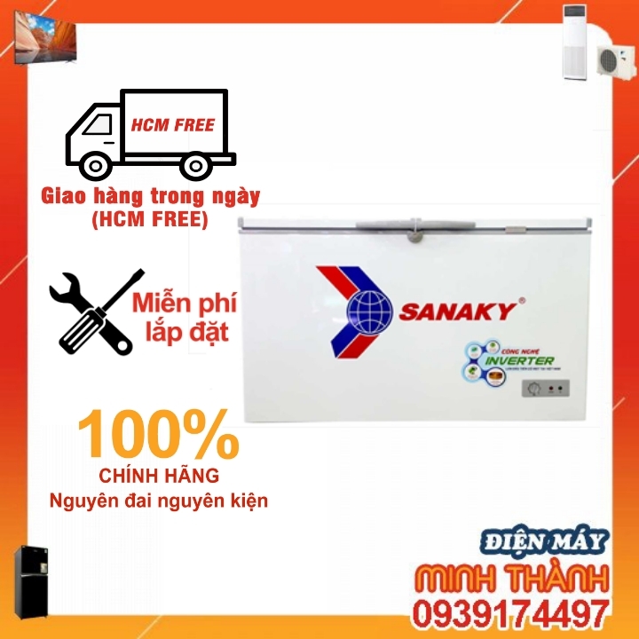 VH-2899A3 Tủ đông Inverter Sanaky  280 lít/235 lít , 2 cánh , 1 ngăn đông