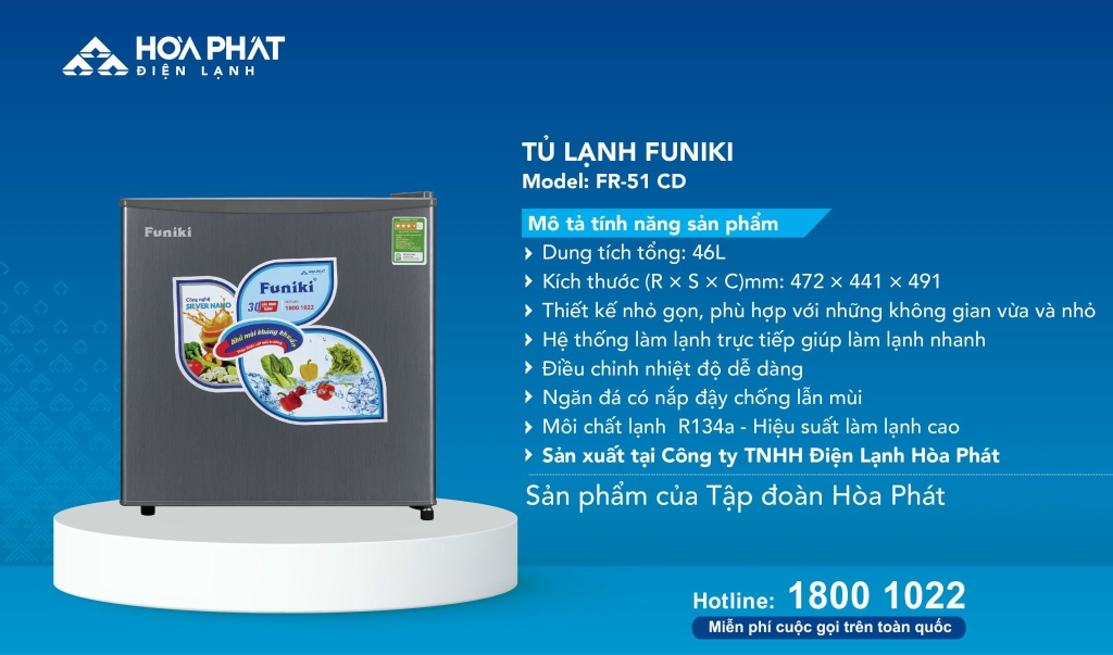 Tủ Lạnh Funiki Mini FR-51CD 50 Lít giá rẻ  - chính hãng- tại kho