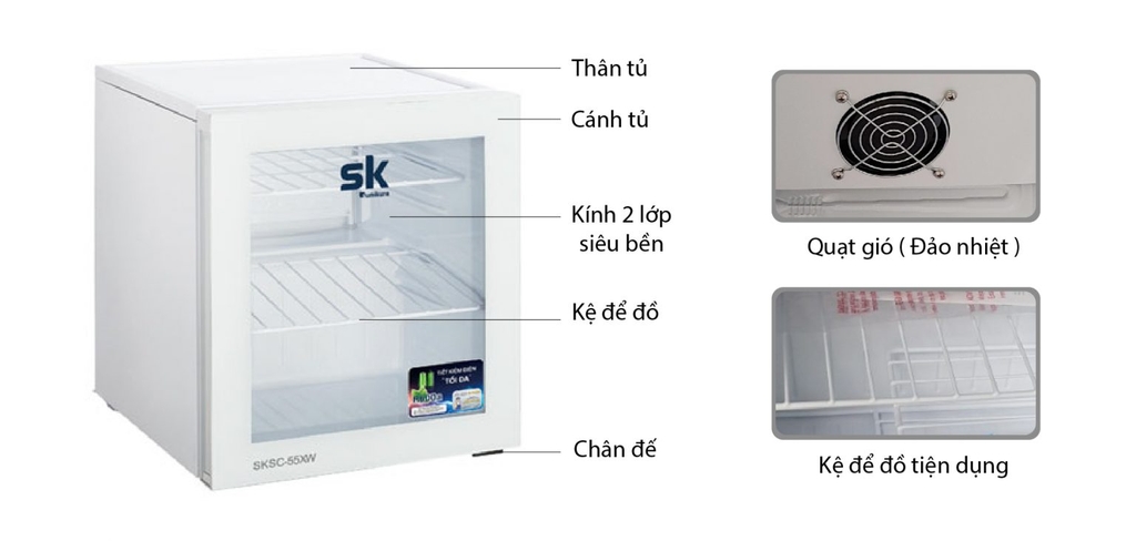 TỦ MÁT MINI SUMIKURA SKSC-55XW