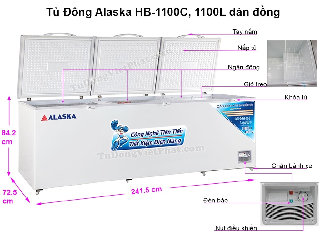 Tủ Đông Alaska 1100/742L HB-1100C