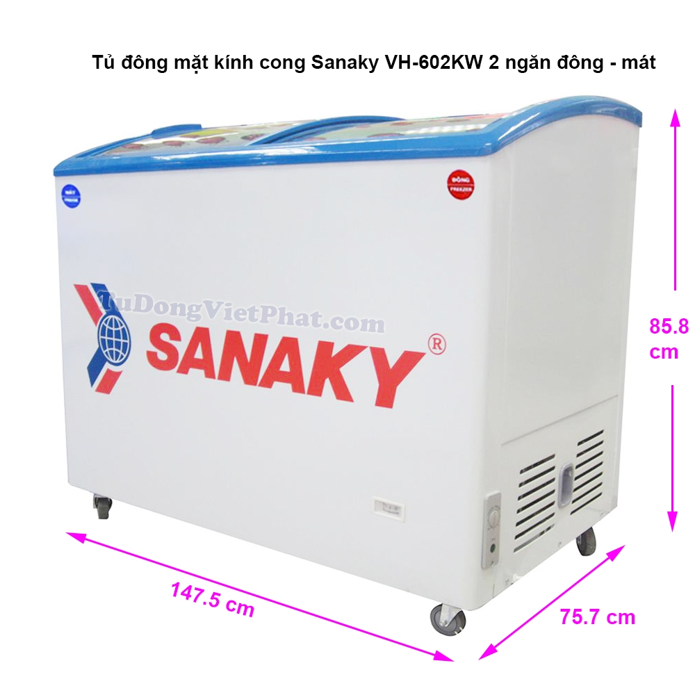 VH-6899K3 Tủ đông kính cong Inverter Sanaky 680/450l  GIÁ TẠI KHO