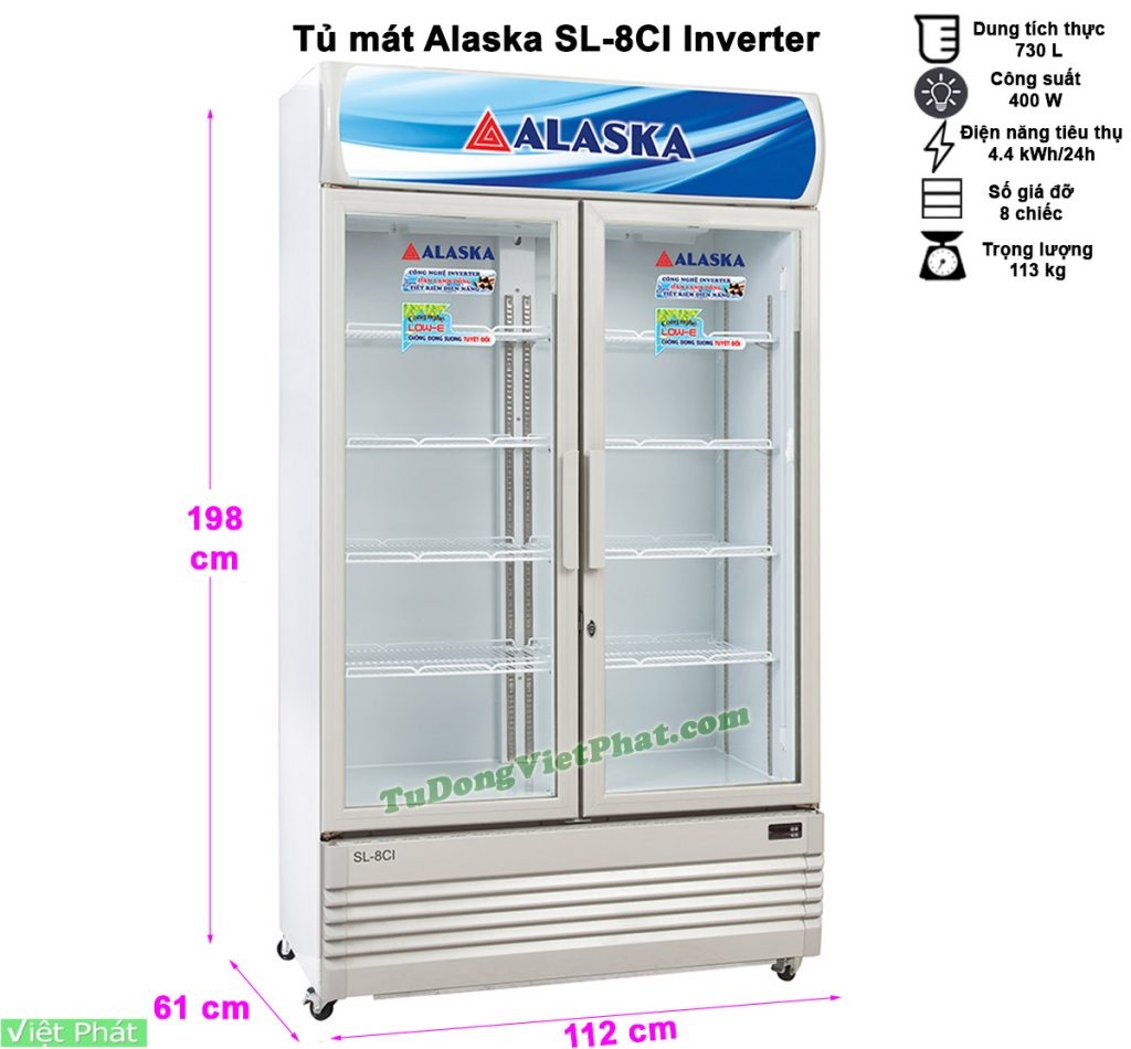 Tủ mát Alaska Inverter 730 LÍT SL-8CI