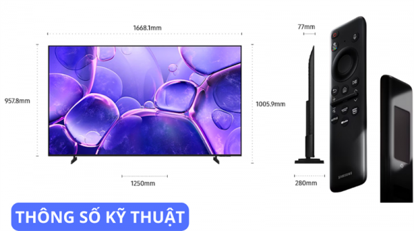Tivi Sam sung Crystal UHD 75DU8500F 4K Smart TV (2025)