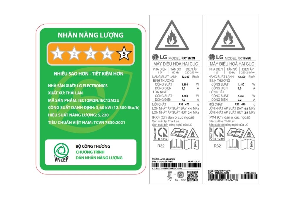 Máy lạnh LG Inverter 1.5 HP IEC12M2 Mẫu mới 2026