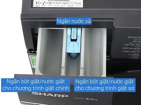 Máy giặt Sharp Inverter 9 kg ES-FM90CB-SB Mẫu mới