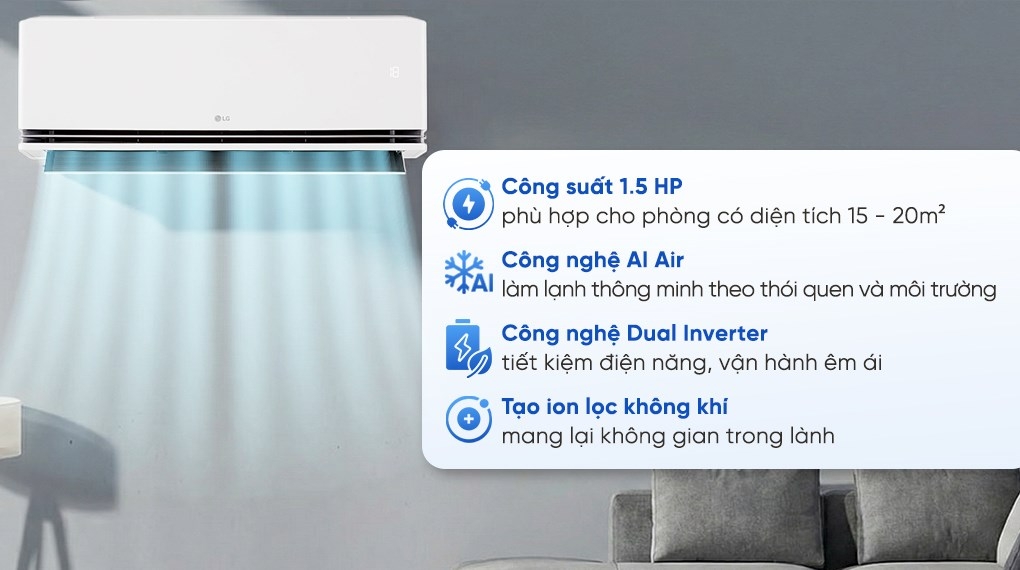 Máy lạnh LG Inverter 1.5 HP IDC12M1 (Model cao cấp 2025)