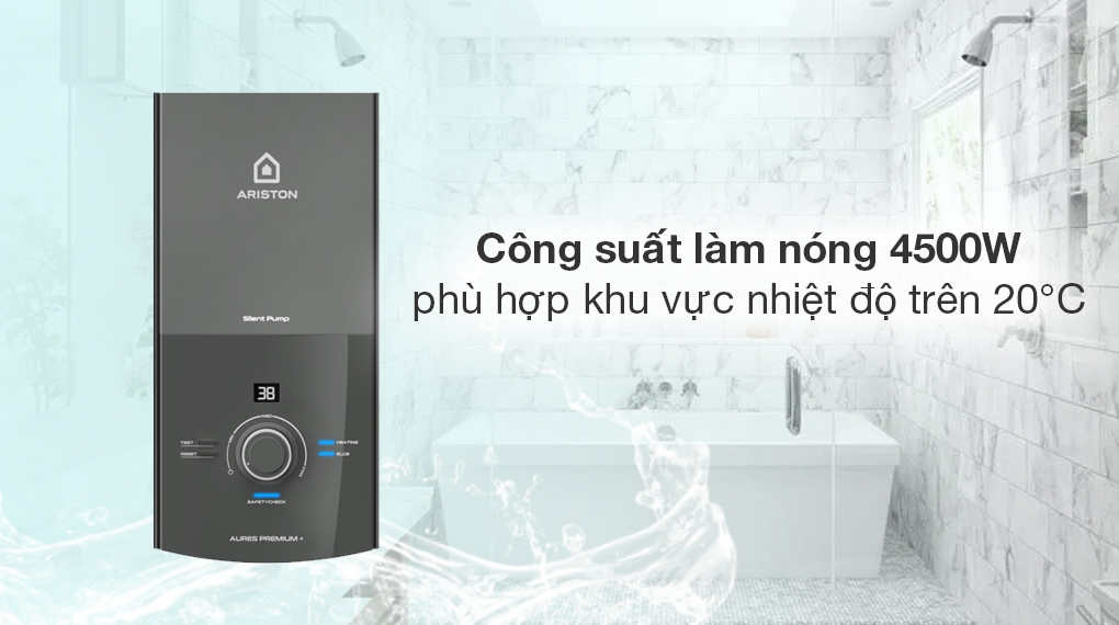 MÁY TẮM ARISTON AURES PREMIUM+ 4.5P - CÓ BƠM