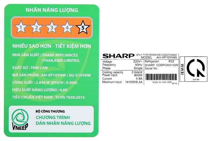 Máy lạnh Sharp Inverter 1.0 HP (1 Ngựa) AH-XP10YHW