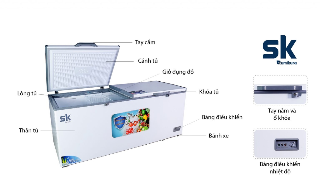 Tủ đông Sumikura  550 lít  SKF-550S (550 lít) - GIÁ TẠI KHO