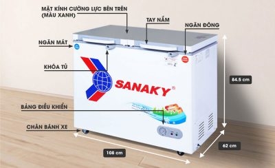 Tủ đông Sanaky VH-2899W2K 280 lít  ( mặt kính cường lực )