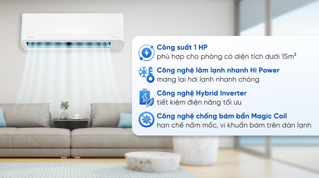 Máy lạnh Toshiba Inverter 1 HP RAS-H10S5KCV2G-V Mẫu mới