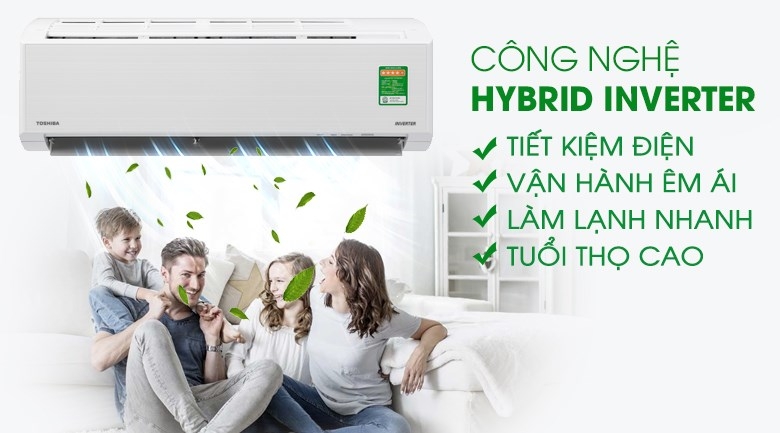 Máy lạnh Toshiba Inverter 1.0 HP RAS-H10E2KCVG-V (I-on lọc không khí)