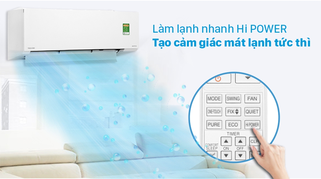 Máy lạnh Toshiba Inverter 1.0 HP RAS-H10E2KCVG-V (I-on lọc không khí)