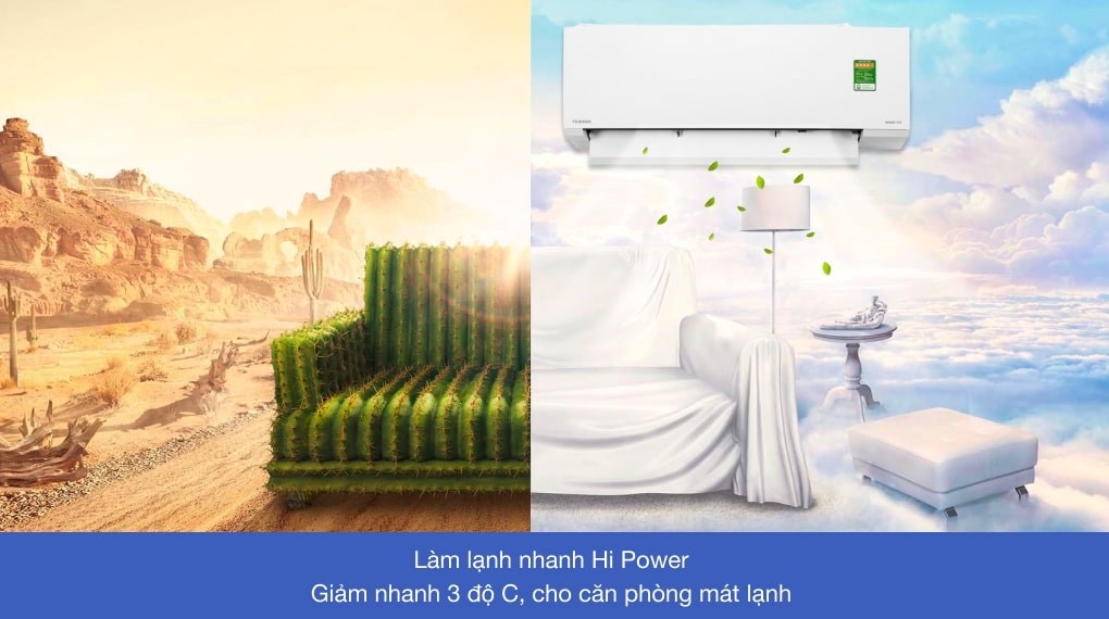Máy lạnh Toshiba Inverter 1.0 HP RAS-H10E2KCVG-V (I-on lọc không khí)