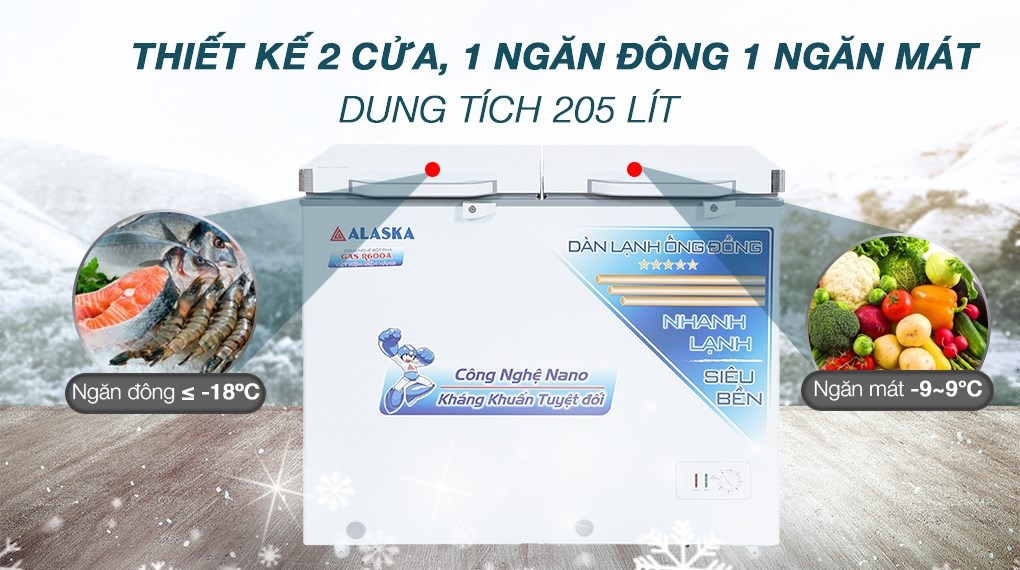 Tủ đông Alaska 205 lít BCD 3068C