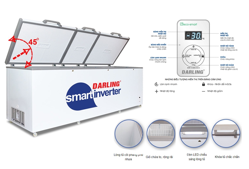 Tủ Đông Darling Inverter 1400 Lít DMF-1279ASI