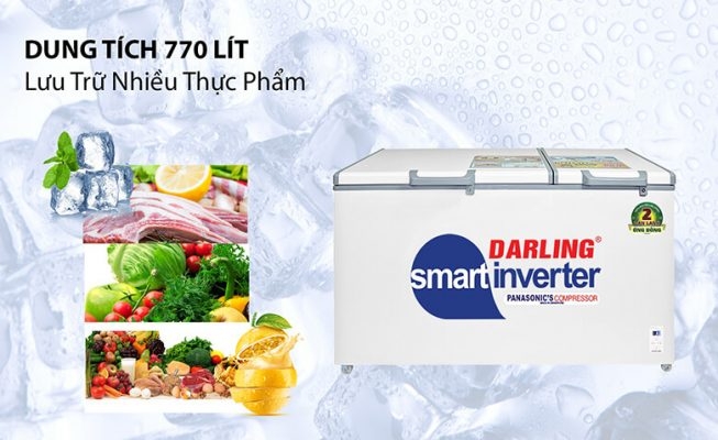 Tủ Đông Mát Darling Inverter 770 Lít DMF-7699WSI