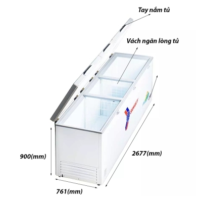 Tủ đông Sanaky Mặt kính cường lực VH-1199HYK 1100 lít