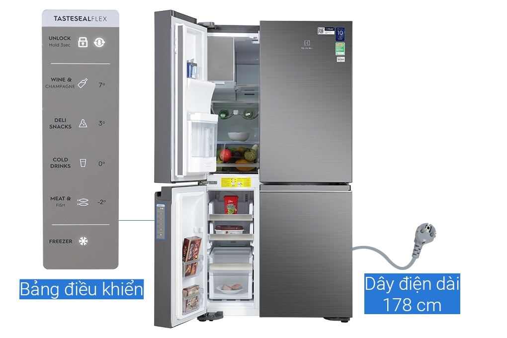 Tủ lạnh Electrolux Inverter 609 lít EQE6879A-B