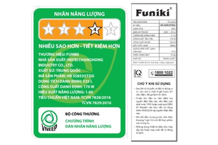 Tủ lạnh Funiki Inverter 535 lít Side By Side HR SS8535TDG