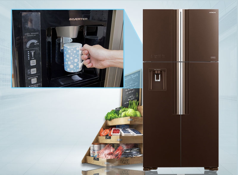 Tủ lạnh Hitachi Inverter 540 lít R-FW690PGV7X (GBW) màu nâu