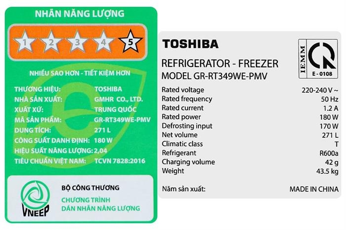 Tủ lạnh Toshiba Inverter 271 lít GR-RT349WE-PMV(68) Mẫu mới