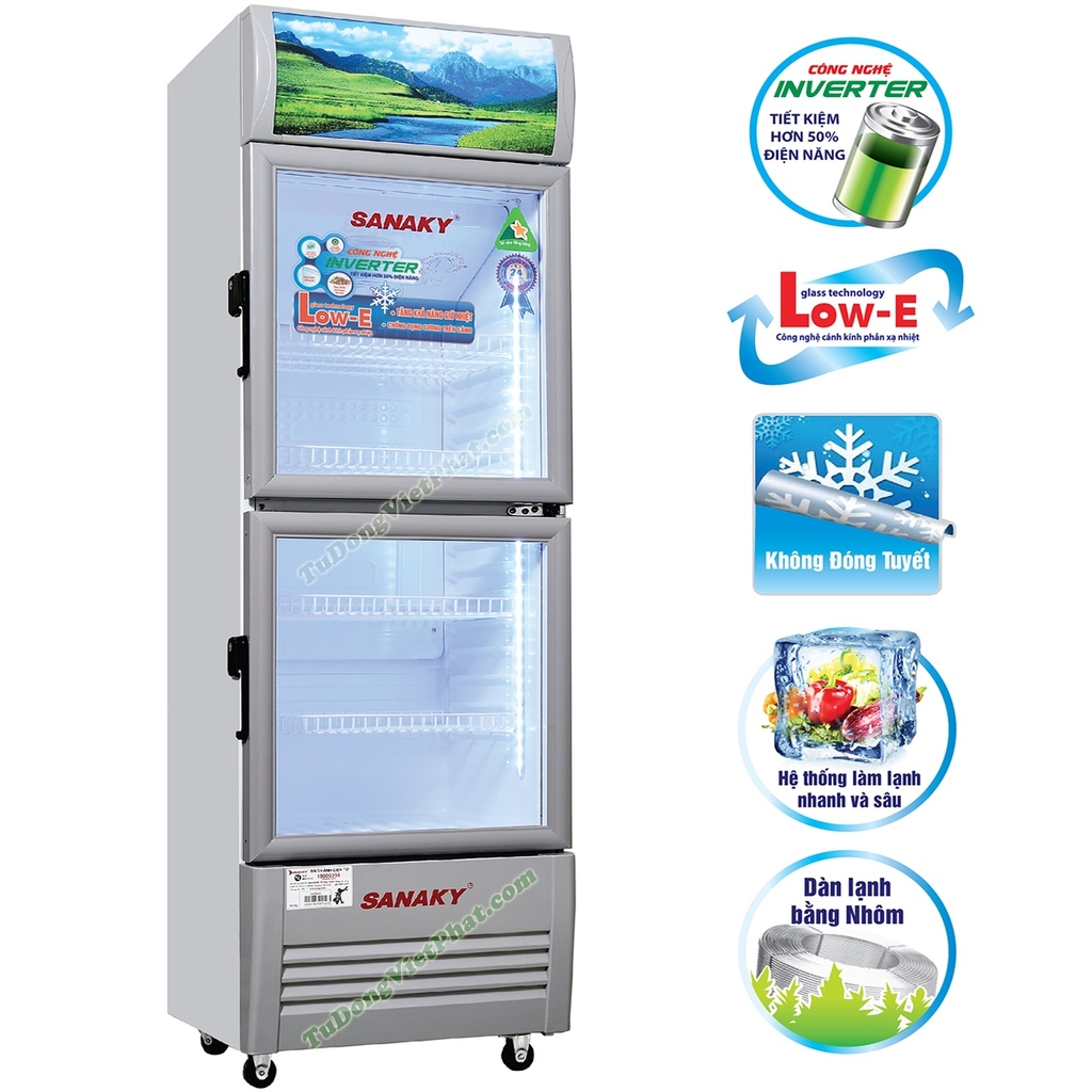 VH-308W3L Tủ mát Sanaky Inverter 300 lít (LOW-E)  Giá tại kho