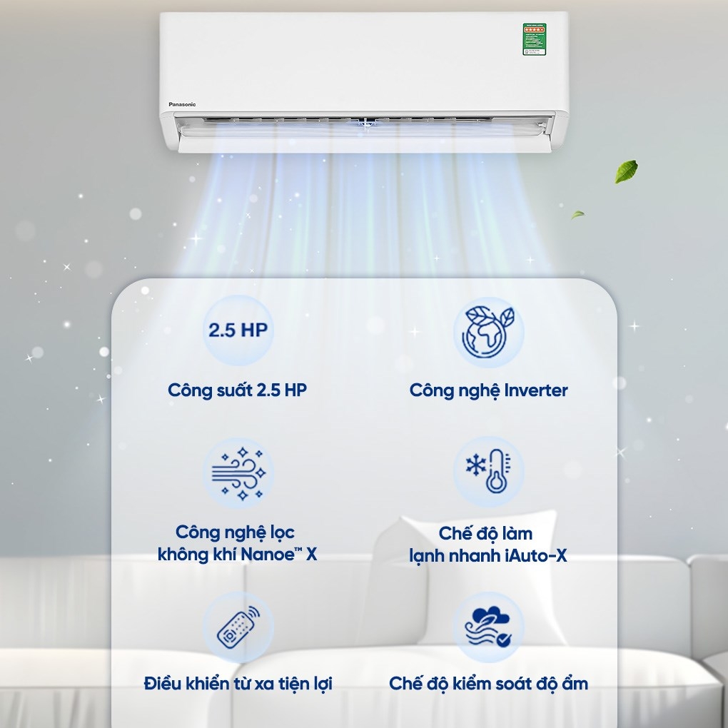 Máy lạnh Panasonic Inverter 2.5 HP CU/CS-U24BKH-8