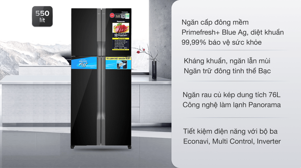 Tủ lạnh Panasonic Inverter 550 lít NR-DZ601VGKV CHÍNH HÃNG