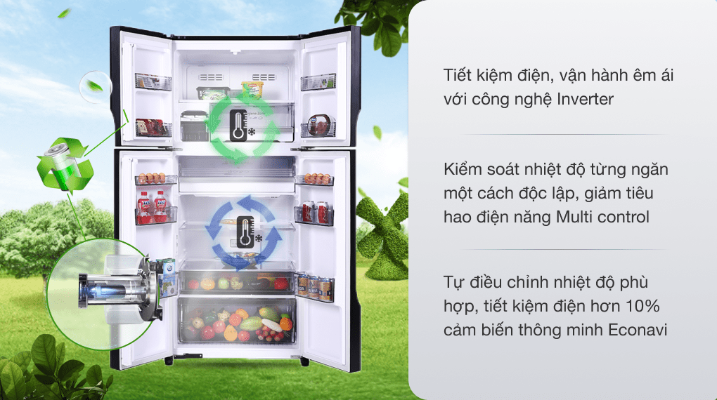 Tủ lạnh Panasonic Inverter 550 lít NR-DZ601VGKV CHÍNH HÃNG