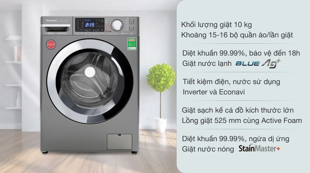 Máy giặt Panasonic Inverter 10 Kg NA-V10FX1LVT    GIÁ TẠI KHO