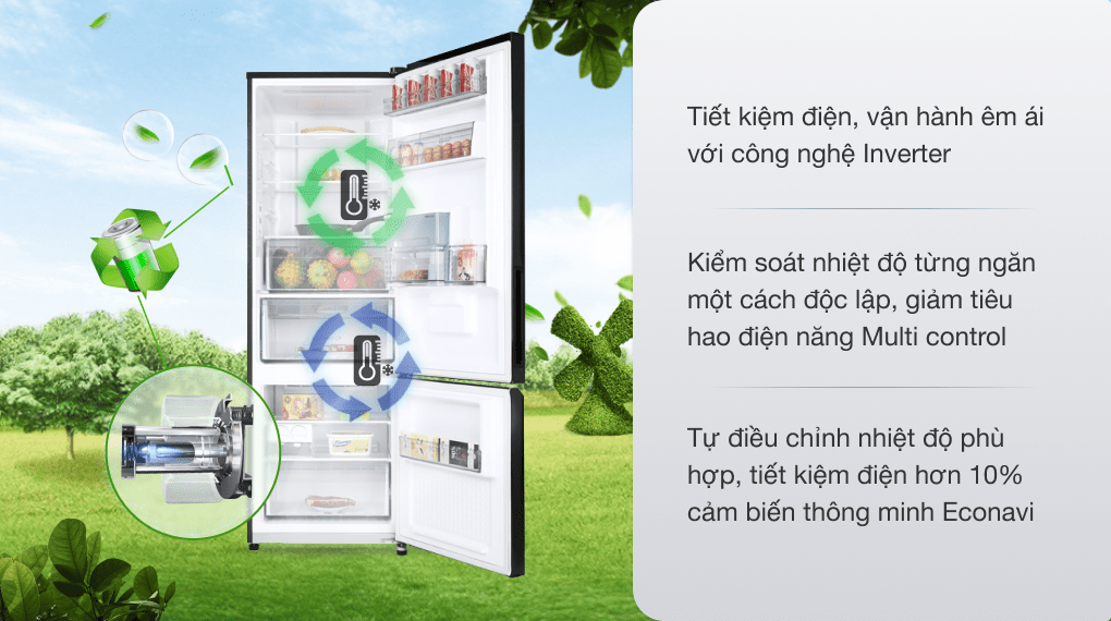 Tủ lạnh Panasonic Inverter 322 lít NR-BC360WKVN CHÍNH HÃNG