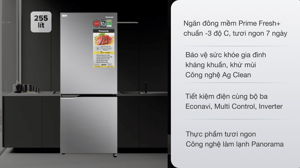 Tủ lạnh Panasonic Inverter 255 lít NR-SV280BPKV New