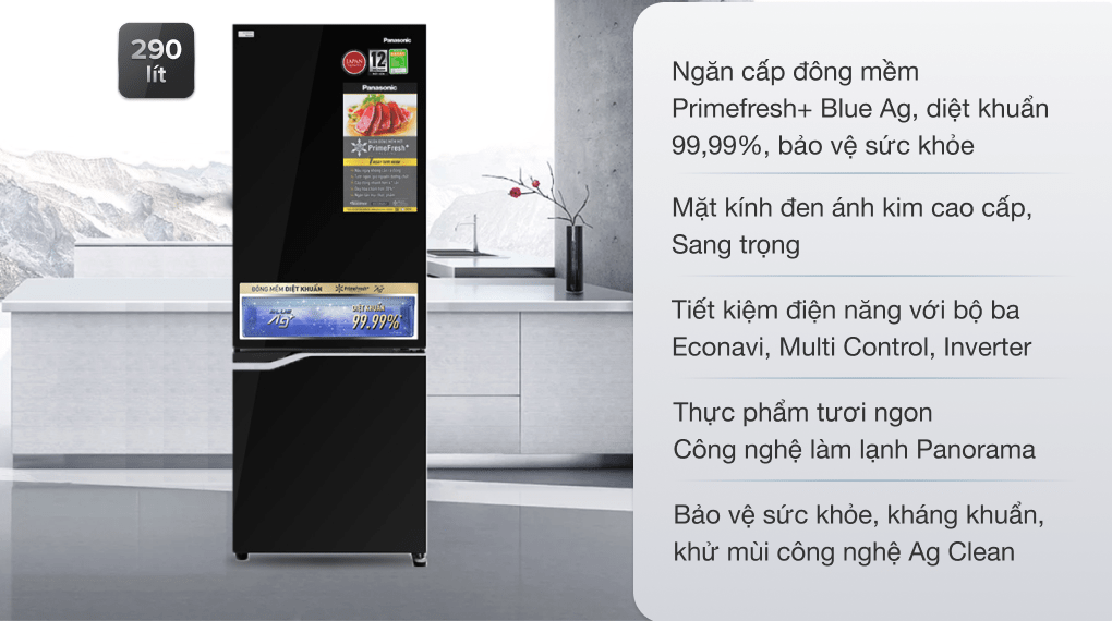 Tủ lạnh Panasonic Inverter 290 lít NR-BV320GKVN