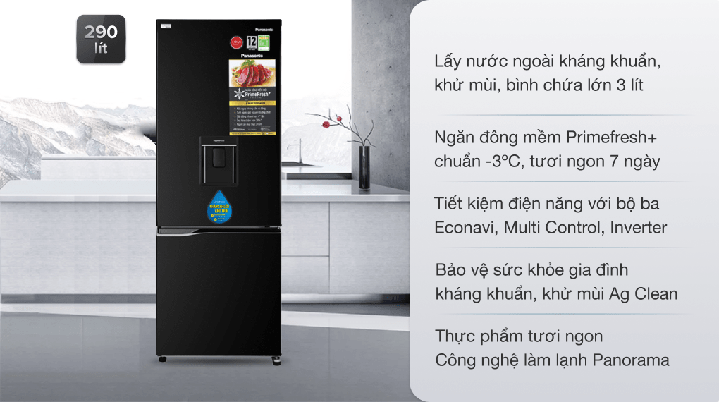 Tủ lạnh Panasonic Inverter 290 lít NR-BV320WKVN    GIÁ TẠI KHO