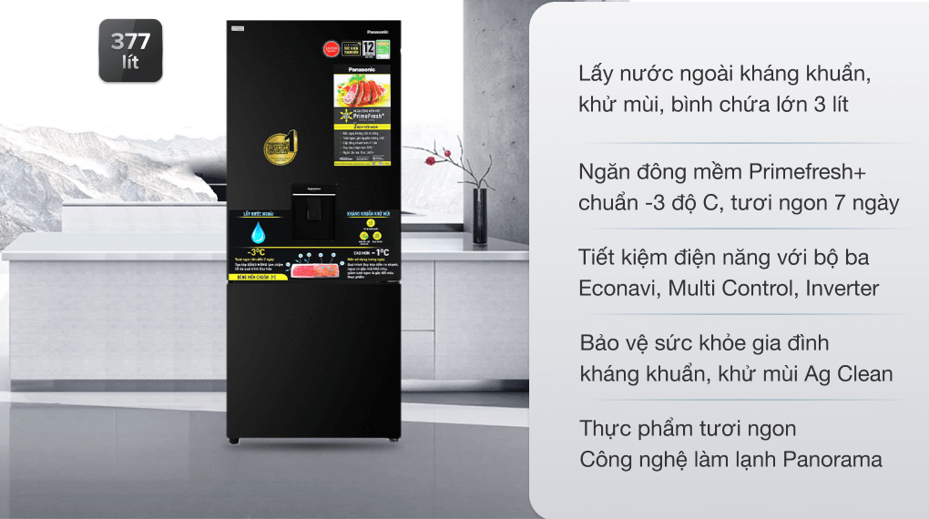 Tủ lạnh Panasonic Inverter 377 lít NR-BX421GPKV  CHÍNH HÃNG