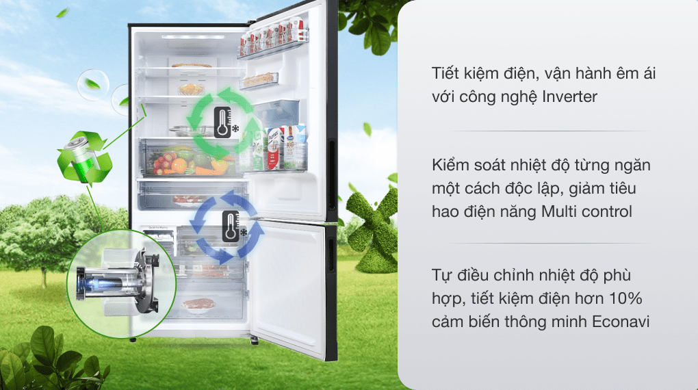 Tủ lạnh Panasonic Inverter 377 lít NR-BX421GPKV  CHÍNH HÃNG