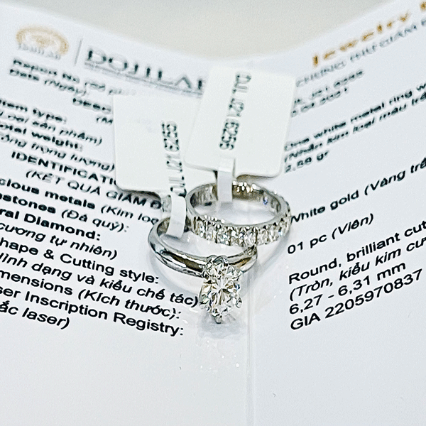 Nhẫn vàng trắng 14K