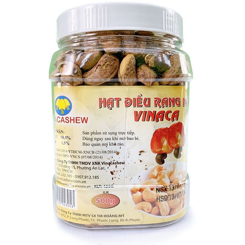 Hạt điều Rang Muối Vinaca hộp 500g VINA CASHEW Hat Dieu Rang Muoi 鹽味腰果 450g